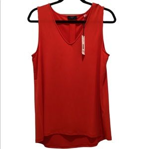 Tahari sleeveless red/orange blouse